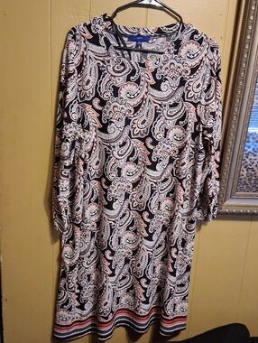 0Apt. 9 Black Paisley Long Sleeve Dress